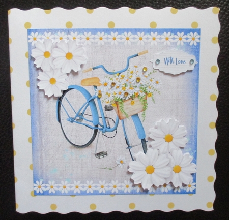 DAISY DAISY ON A BICYCLE MADE FOR BLUE BIRTHDAY TOPPER by Davina Rundle