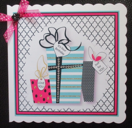 Happy Birthday Presents Card Topper & Gift Card 2 by Davina Rundle