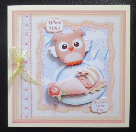 WHOO HOO ITS A BOY or GIRL New Baby 7.5 Decoupage & Insert Mini Kit by Davina Rundle