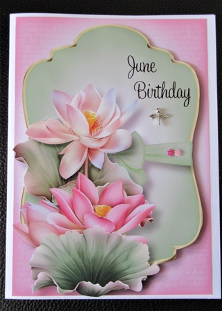 Gold Edged Mat & Bow - Lovely Lotus by Davina Rundle