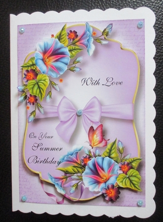 Gold Edged Mat & Bow - Morning Glory by Davina Rundle