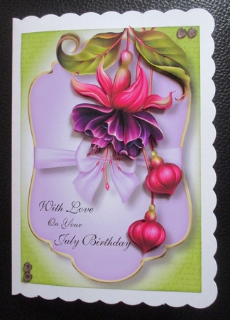 Gold Edged Mat & Bow - Fuschia by Davina Rundle