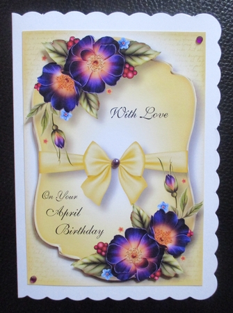 Gold Edged Mat & Bow - Purple Wild Rose by Davina Rundle