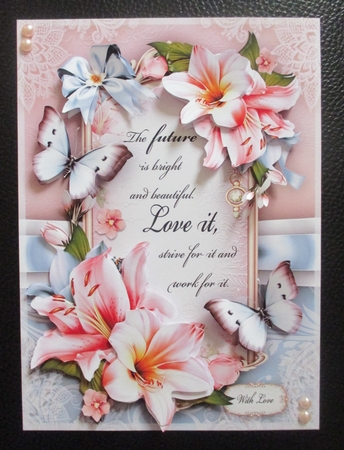 Pink Lilies Card Mini Kit by Davina Rundle