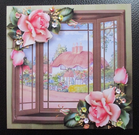 The Bay Window - Pink Roses by Davina Rundle