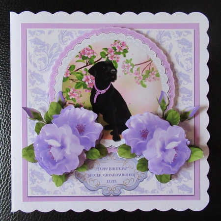 LABRADOR & LILAC FLOWERS MINI KIT by Davina Rundle