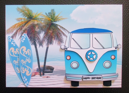 CAMPER VAN STEP BY STEP SHEET - BLUE OMBRE by Davina Rundle