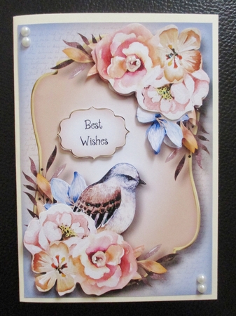 Beautiful Bird & Blooms - Blue & Brown by Davina Rundle