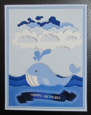 Blue Whale Card Topper & Gift Card by Davina Rundle