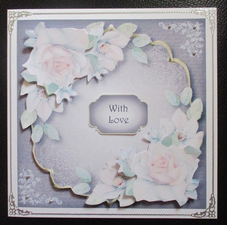 Damask Plaque - Pale Watercolour Roses  by Davina Rundle
