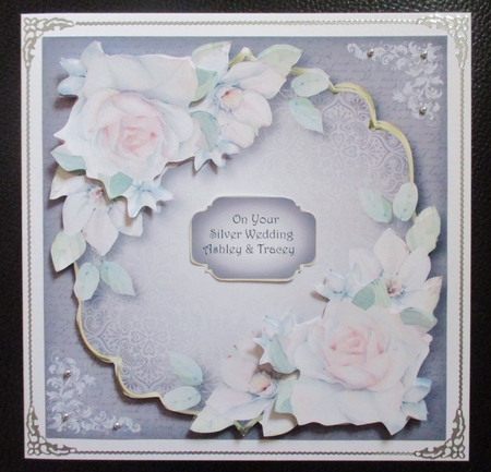 Damask Plaque - Pale Watercolour Roses  by Davina Rundle