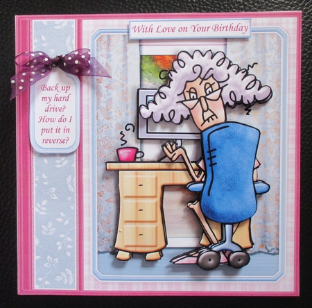 STELLA BACK UP MY HARD DRIVE 7.5 Humorous Decoupage & Insert Mini Kit by Davina Rundle