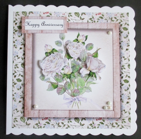 Vintage Framed White Roses by Davina Rundle