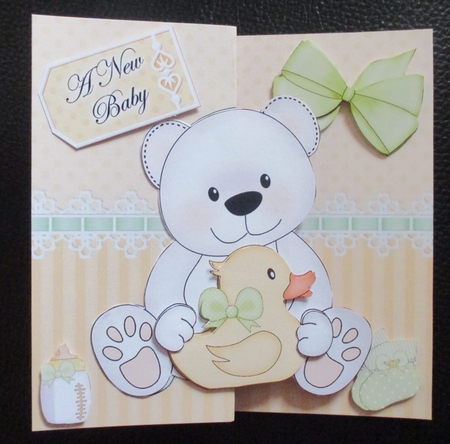 3D Shaped No-Hole Fold Back Mini Kit -   New Baby Teddy by Davina Rundle