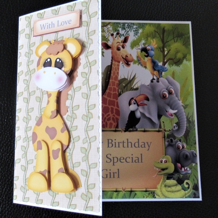 Jungle Friends Girl 8x8 by Davina Rundle