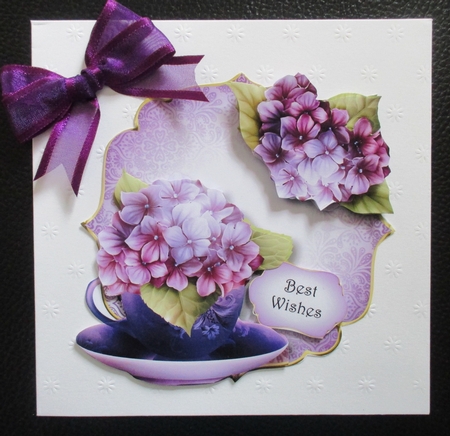 Purple Pastels - Teacup & Saucer by Davina Rundle