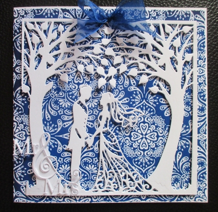 Blue Hues Damask Background 2 by Davina Rundle