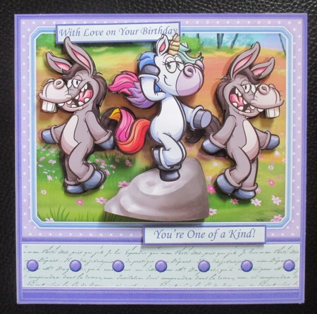UNICORN YOURE ONE OF A KIND 7.5 Humorous Decoupage & Insert Mini Kit by Davina Rundle