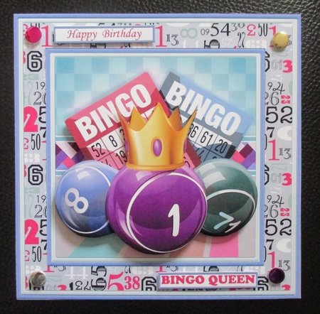 BINGO QUEEN OR KING 7.5 Decoupage & Insert Mini Kit by Davina Rundle