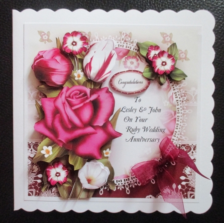 Bordeaux Rose with Tulips Card Mini Kit by Davina Rundle