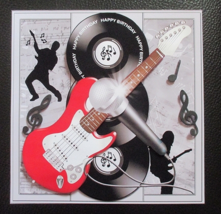 Red Guitar Birthday Mini Kit by Davina Rundle