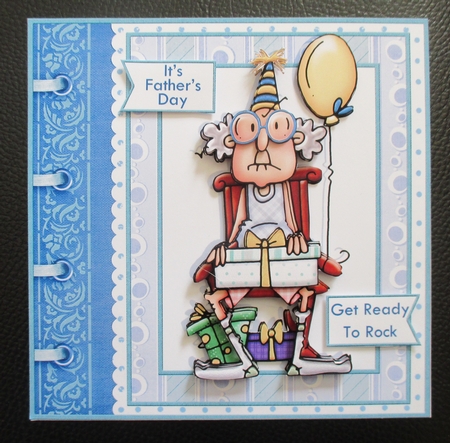 GUS ON HIS ROCKER 7.5 Humorous Decoupage & Insert Mini Kit by Davina Rundle
