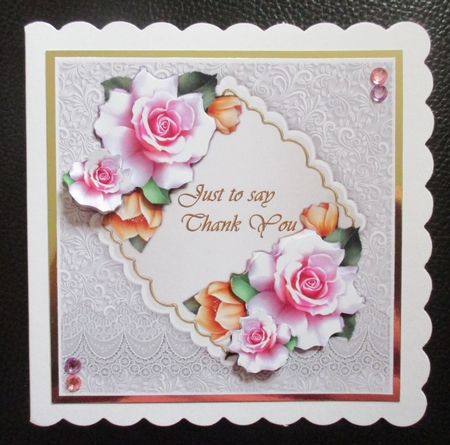 Bright Roses Thank You Quick card by Davina Rundle
