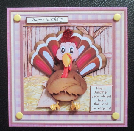 THANK THE LORD FOR VEGANS Humorous 7.5 Decoupage & Insert Mini Kit by Davina Rundle