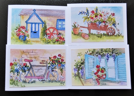 4 summer A6 card toppers by Davina Rundle