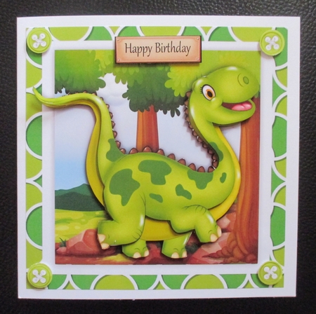 Cute Green Dinosaur 8x8 Mini Kit by Davina Rundle