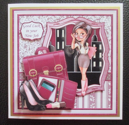 I Mean Business Birthday Leaving New Job 5x5 Decoupage Sheet by Davina Rundle