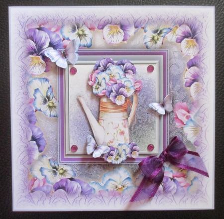 The Pansy Teapot Card Kit by Davina Rundle