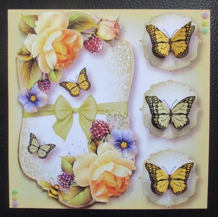 Butterfly Trio - Yellow Roses by Davina Rundle