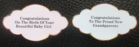 10 gold edged cloud shaped pastel coloured tags by Davina Rundle