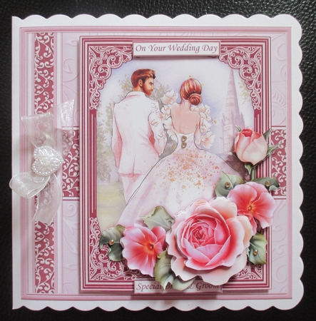 WEDDING DAY BRIDE & GROOM Pink 7.5 Decoupage & Insert Mini Kit by Davina Rundle