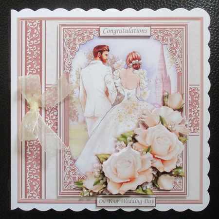 WEDDING DAY BRIDE & GROOM Ivory 7.5 Decoupage & Insert Mini Kit by Davina Rundle