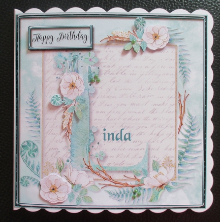 Floral Alphabet Card Topper - Letter L by Davina Rundle