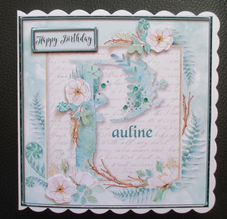 Floral Alphabet Card Topper - Letter P by Davina Rundle