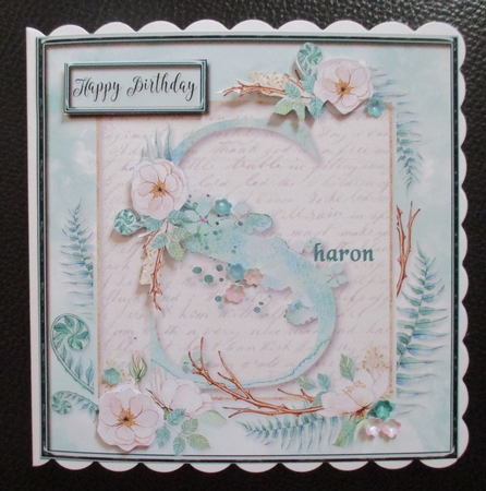 Floral Alphabet Card Topper - Letter S by Davina Rundle