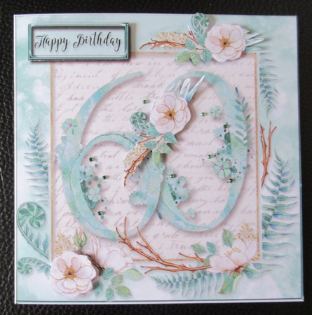 Floral Number Card Topper - 60th Birthday by Davina Rundle