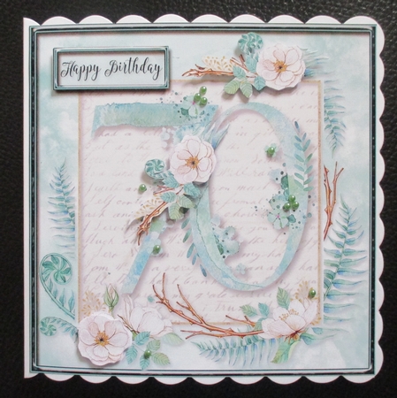 Floral Number Card Topper - 70th Birthday by Davina Rundle