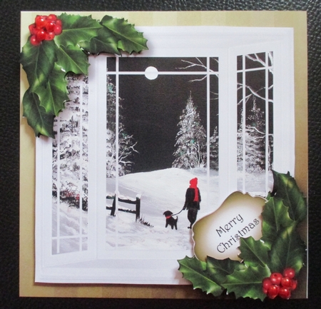 The Christmas Bay Window - Holly & Berries by Davina Rundle