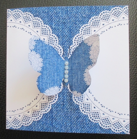 Denim and Lace Butterfly by Davina Rundle