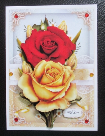 Red Yellow Bouquet of Roses Mini Kit by Davina Rundle