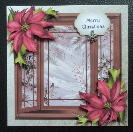 The Christmas Bay Window - Muted Poinsettias by Davina Rundle