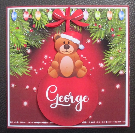 GEORGE - CHRISTMAS BAUBLE QUICK CARD by Davina Rundle