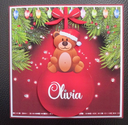 OLIVIA - CHRISTMAS BAUBLE QUICK CARD by Davina Rundle