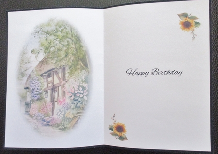 Insert for Thatched Country Cottage & Sunflowers by Davina Rundle