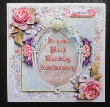 On Your Pearl Wedding Anniversary Card Kit by Davina Rundle