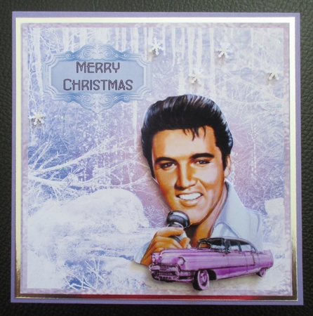The King at Christmas 3 - 6x6 inch card front with decoupage by Davina Rundle